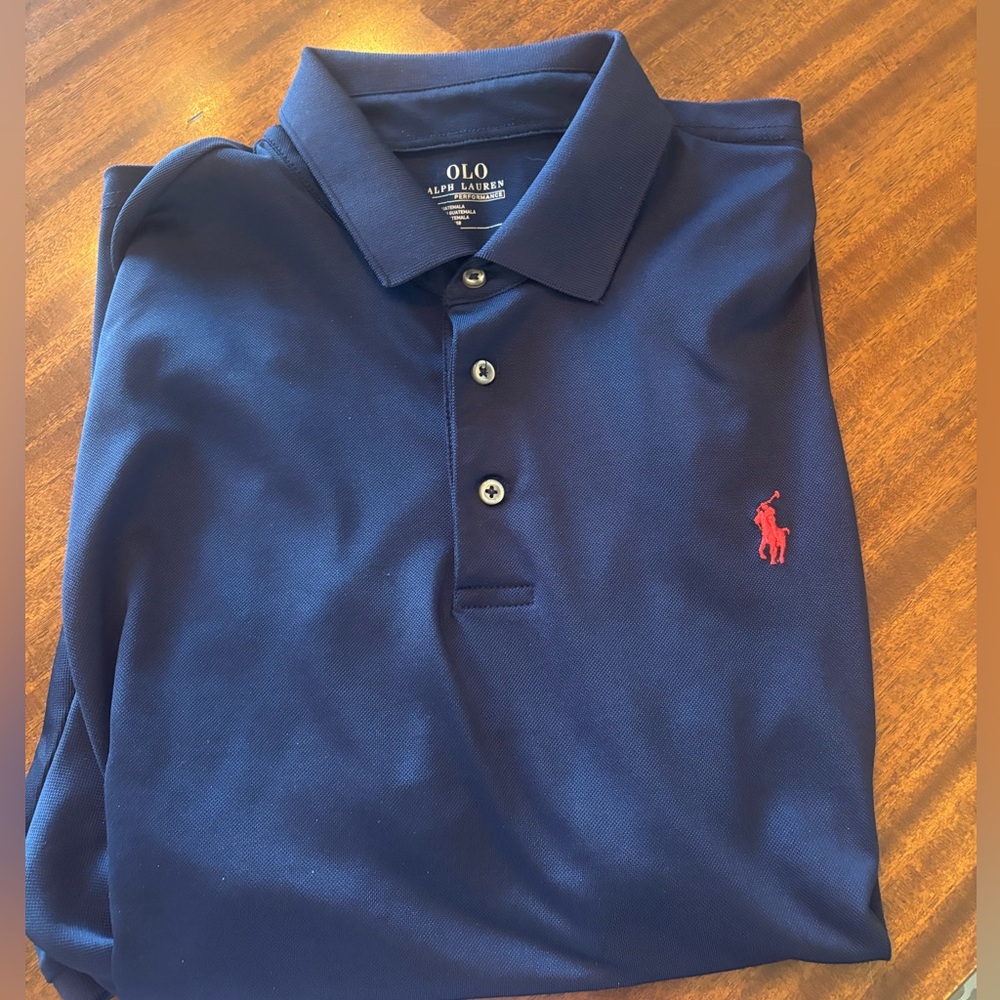 Ralph Lauren Performance Navy Polo Shirt Classic Design size Large